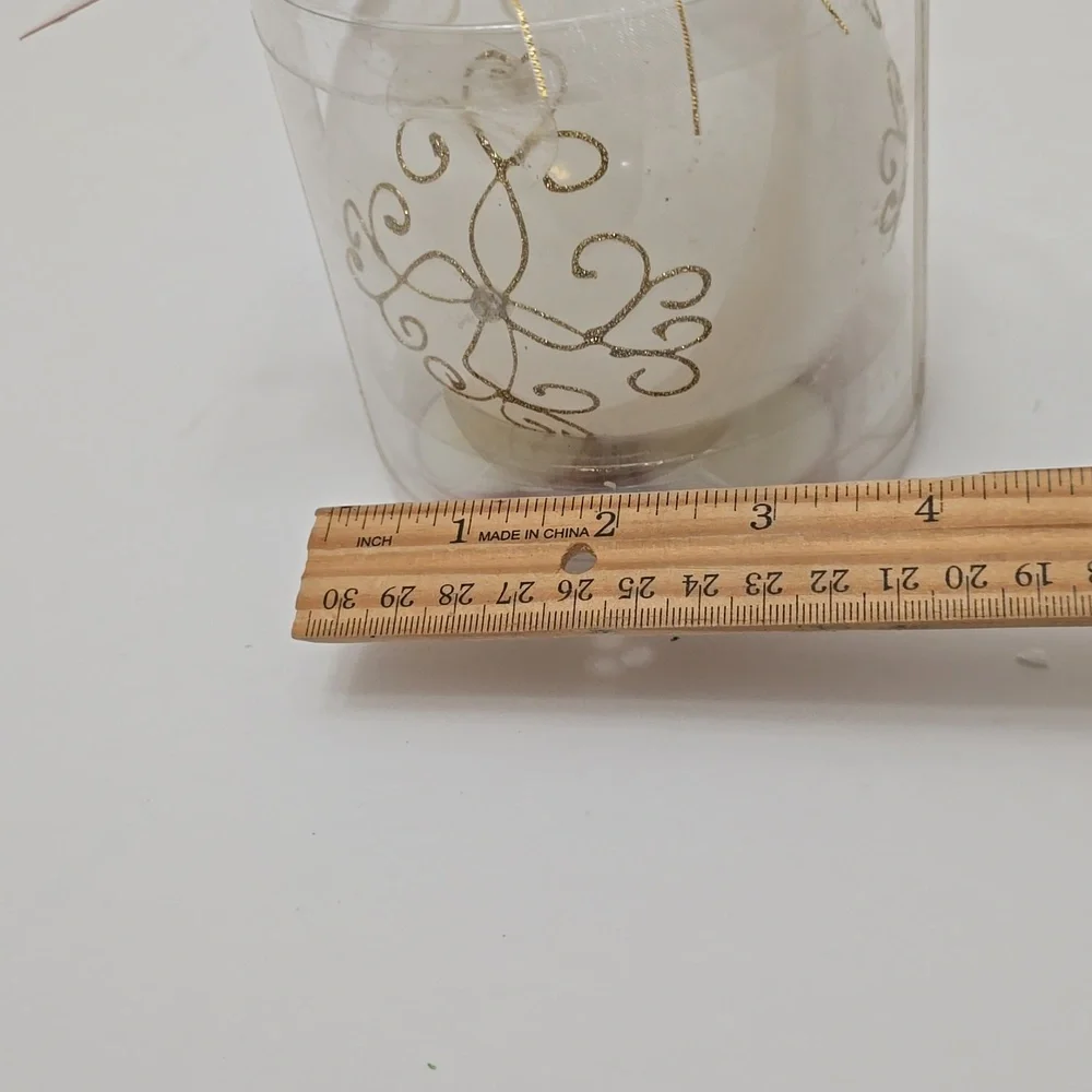 New Sealed Pier 1 Imports Ornament Tea Light Set White Gold
